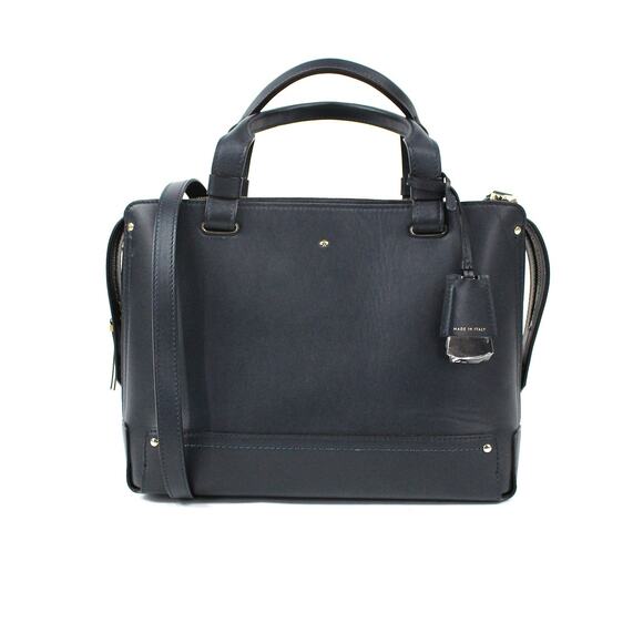 Kate Spade Madison Logan Street Handbag Large Eloisa Navy Leather Crossbody Bag - Picture 1 of 8